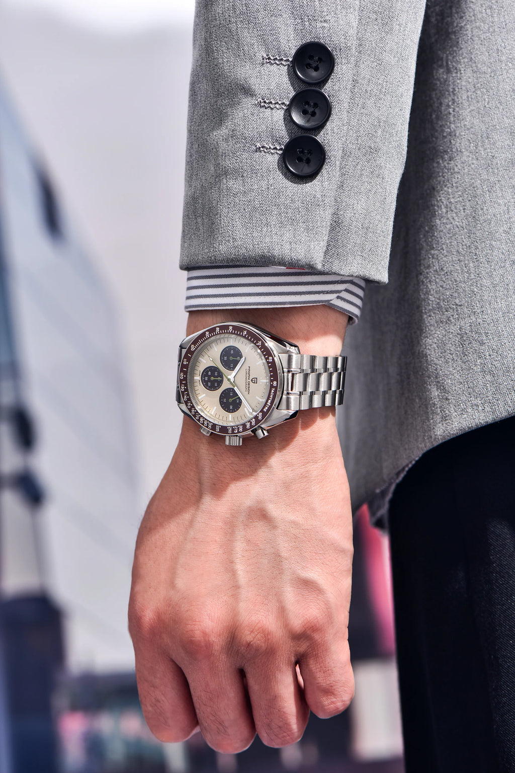 PAGANI DESIGN Orologio da Polso al Quarzo PD-1701-EU Cronografo VK63 Cassa Acciaio Inox Vetro Zaffiro 42mm