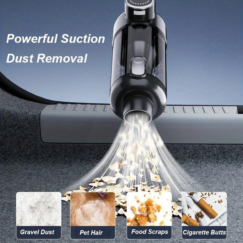 Brushless Cordless Handheld Vacuum Cleaner, High Suction, for Home and Car, Mini, Rechargeable, with LED for Car Cleaning.