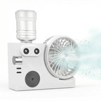 MULIN Tischventilator mit doppelter Zerstäubung – 3-in-1-Wasserkühlung, wiederaufladbarer 1200-mAh-USB-Akku, 3 Geschwindigkeiten, leise, ideal für Schreibtisch, Büro und Zuhause – Modell MU-TFS268