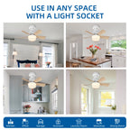 Ventilatore da soffitto a LED con luce, dimmerabile, controllo tramite app, 6 velocità, timer, 3000K-6500K