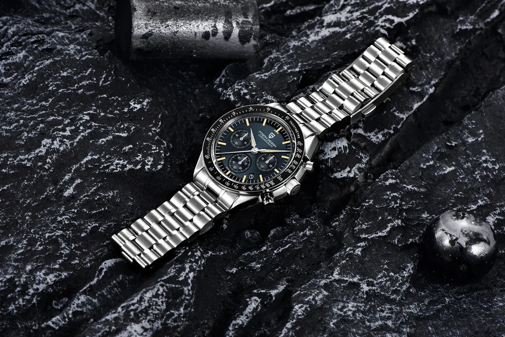 PAGANI DESIGN Moon ST6 Orologio da Uomo al Quarzo con Cronografo, Cassa in Acciaio Inossidabile, Vetro Zaffiro, Modello PD1701