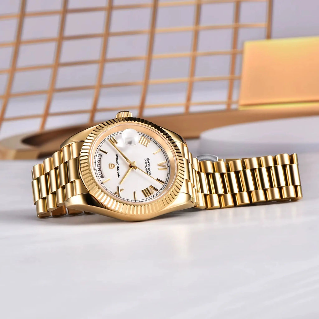 Orologi da uomo PAGANI DESIGN DD36 Gold, orologio automatico di lusso da uomo, vetro zaffiro AR, orologio da polso meccanico, consegna dal magazzino UE.