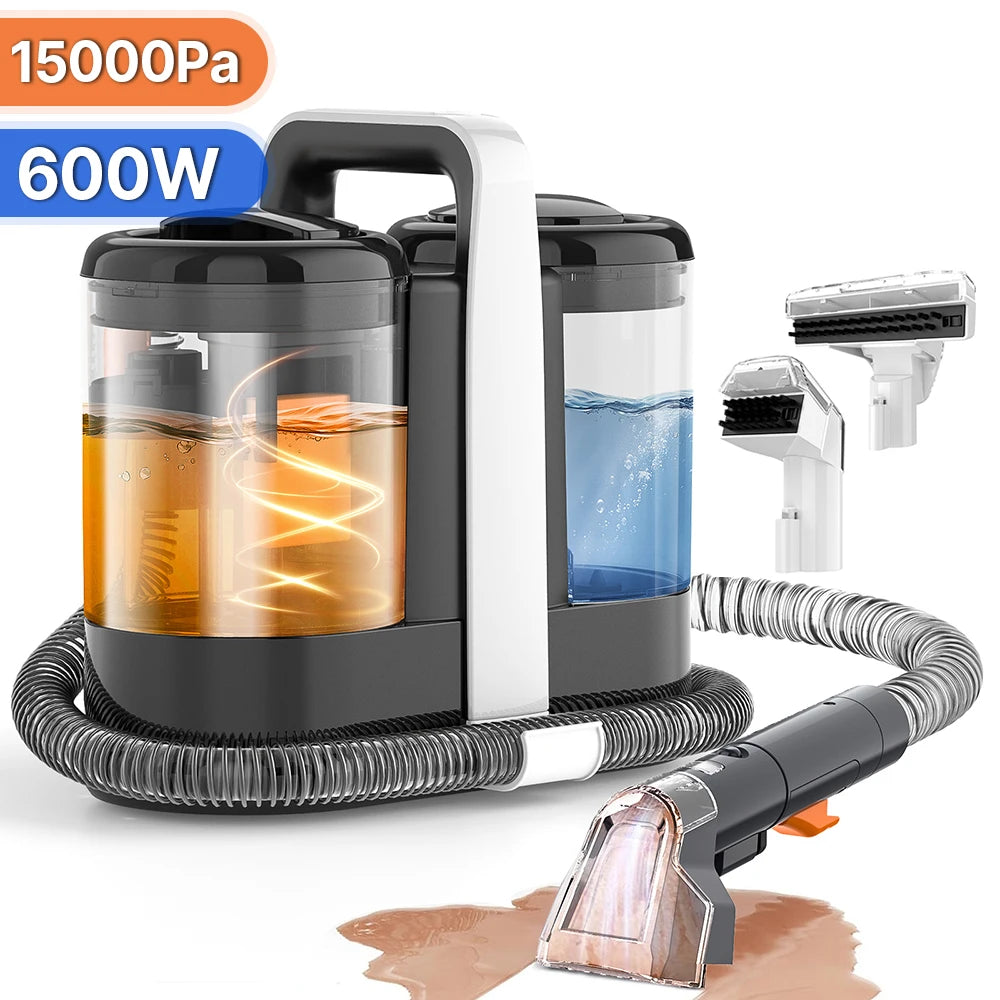 750W Fleckenreiniger 11/15KPa Tragbarer Teppichreiniger für Sofa-Zelt Sprühsauger Integriertes Haushaltsreinigungsgerät
