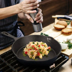 Padella in ghisa nera non rivestita, 3 pezzi, per friggere alimenti, cucinare, fornelli antiaderenti, padella per frittata