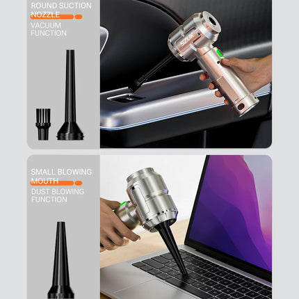 SZUK New Portable Car Vacuum Cleaner, Multi-function Mini Blower with LED Light, Powerful Cordless Vacuum Cleaner
