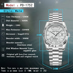 PAGANI DESIGN Orologio Automatico Uomo DD36 Quadrante Meteorite Bianco Acciaio Inossidabile