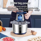 Elektrischer Fleischwolf 5L, Edelstahl-Zerkleinerer, Multifunktionaler Gemüseschneider, Prozessor, Küchenmixer
