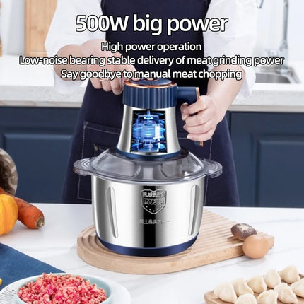 Electric Meat Grinder 5L, Stainless Steel Food Shredder, Multifunctional Vegetable Slicer, Processor, Kitchen Blender