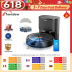 Teendow D10S Max 2600mAh Saug- und Wischroboter mit Selbstentleerungsstation 4500Pa Starke Saugkraft 3L Staubbeutel Intelligente Kartierung