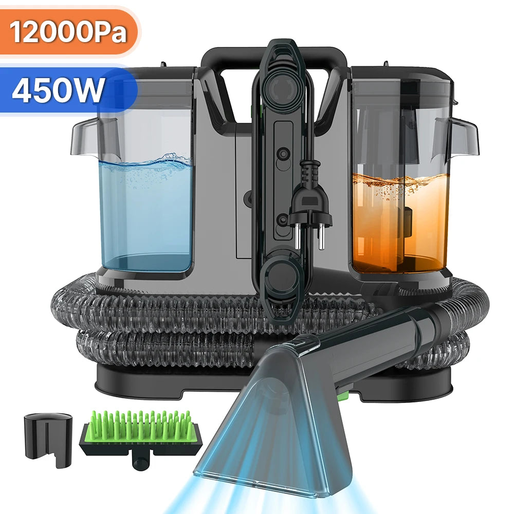 750W Fleckenreiniger 11/15KPa Tragbarer Teppichreiniger für Sofa-Zelt Sprühsauger Integriertes Haushaltsreinigungsgerät