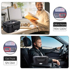 2-in-1 Auto Casa 12V 24V 110V 220V Elektrische Lunchbox Tragbare Picknick Schule Lebensmittelheizung Wärmer Behälter Set aus Edelstahl