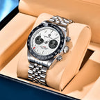 PAGANI DESIGN Orologio da polso al quarzo cronografo uomo, modello Panda, vetro zaffiro, impermeabile 10 bar