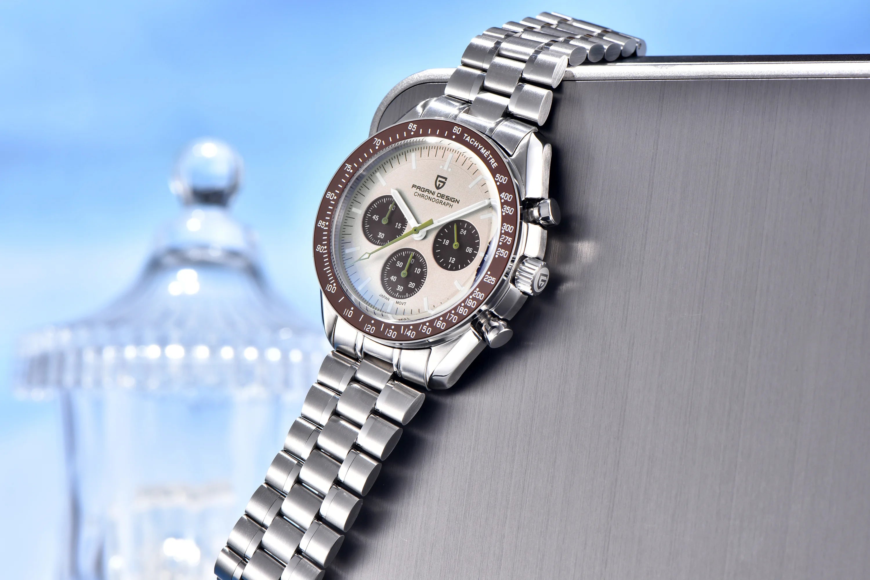 PAGANI DESIGN Orologio da Polso al Quarzo PD-1701-EU Cronografo VK63 Cassa Acciaio Inox Vetro Zaffiro 42mm