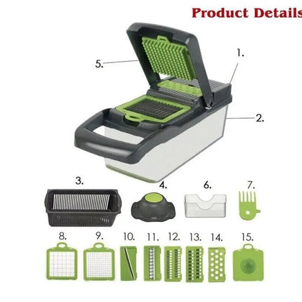 Tagliaverdure 16 in 1, affettatrice per insalata, frutta e verdura, pelapatate