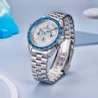 PAGANI DESIGN Orologio da polso al quarzo cronografo blu con vetro zaffiro e cassa in acciaio inossidabile