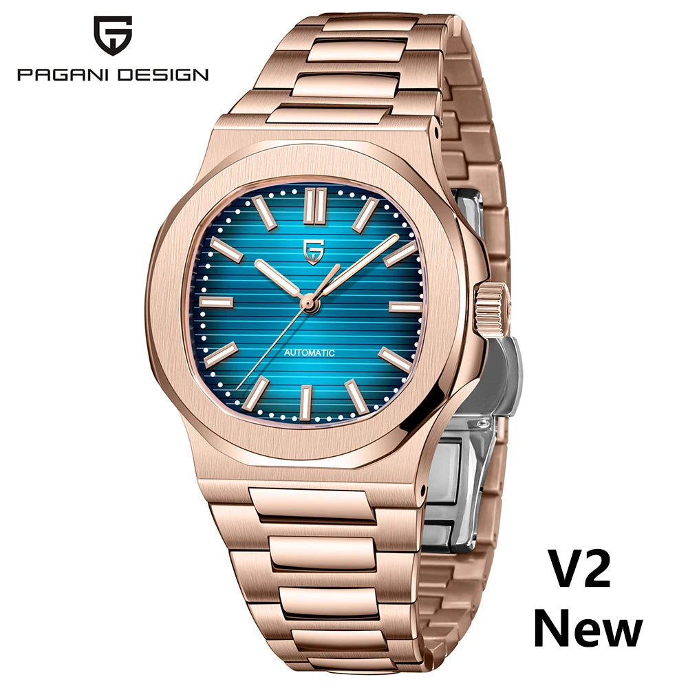PAGANI DESIGN 2026 Neue Herren Luxus-Automatikuhr, mechanische Armbanduhr aus Edelstahl mit Saphirglas, 40MM Tonneau-Zifferblatt