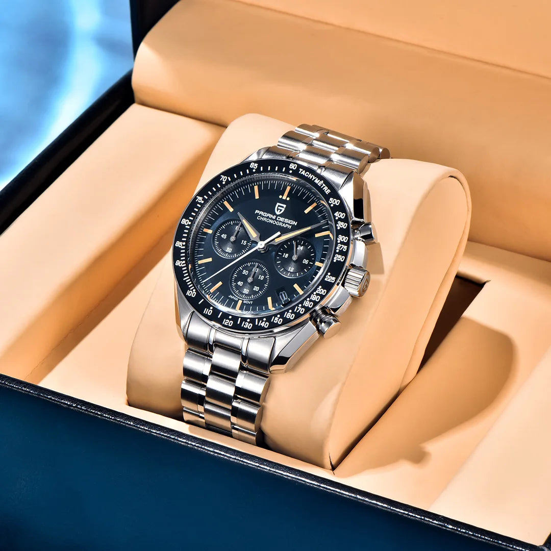 PAGANI DESIGN Orologio da Uomo al Quarzo V6 Moon Cronografo Sportivo Acciaio Inossidabile