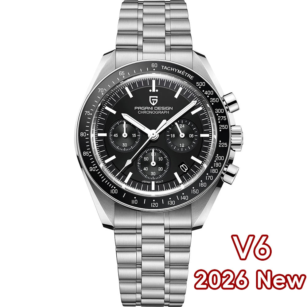PAGANI DESIGN Orologio da Polso al Quarzo PD-1701-EU Cronografo VK63 Cassa Acciaio Inox Vetro Zaffiro 42mm