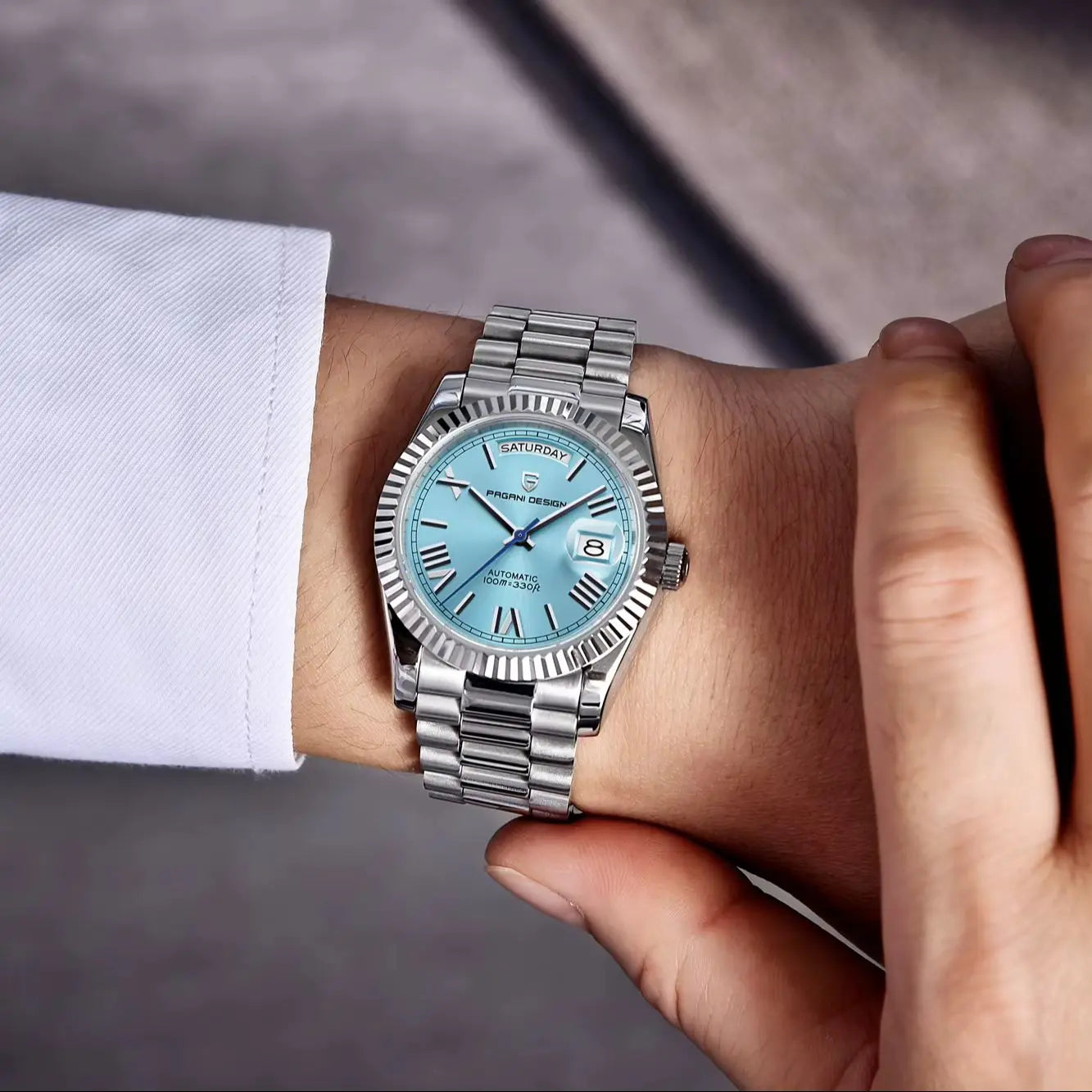 PAGANI DESIGN DD36 2026 Herrenuhren Neue Automatikuhr mit Datums- und Wochentagsanzeige, mechanische Herrenarmbanduhr mit AR-Saphirglas, Herrenuhr aus 316L-Edelstahl, ST16 Uhrwerk, qua