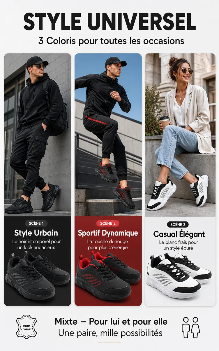 Bel Chou's, ultraleichte Sportschuhe französischer Marke, wasserdichte Sneaker aus Kunstleder, bequeme Sneaker für Herren und Damen, Freizeitschuhe zum Gehen
