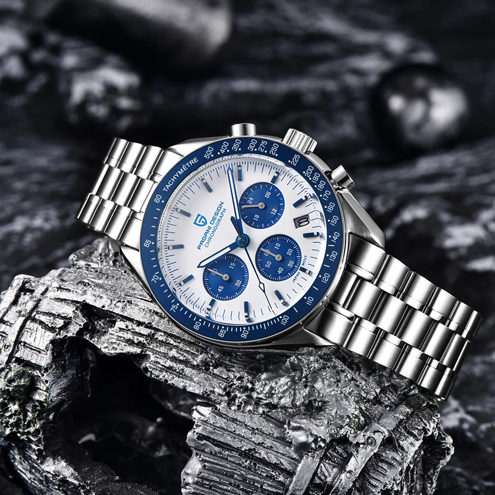 PAGANI DESIGN Orologio al Quarzo da Uomo PD1701 con Fasi Lunari e Cronografo