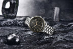 PAGANI DESIGN Orologio da uomo al quarzo con cronografo PD1701 - Cassa in acciaio inossidabile, quadrante blu, vetro zaffiro, impermeabile 10 bar