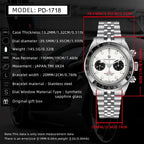 Nuovi orologi da uomo Panda DESIGN, orologio al quarzo di lusso Panda, cronografo sportivo da uomo, cronografo con vetro zaffiro, lenti AR, ceramica, leggero, impermeabile, in acciaio inossidabile, orologio da uomo, idea rega