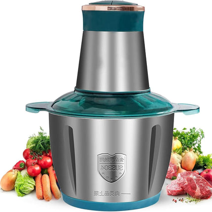 Electric Meat Grinder 2L Stainless Steel, Multifunction Food Processor, Vegetable Chopper, Kitchen Blender