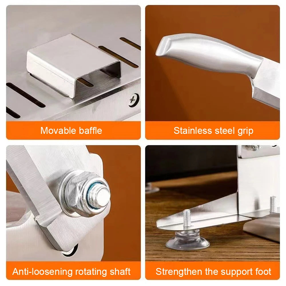 Affettatrice Manuale per Carne Congelata da Cucina, Trituratore per Ossa in Acciaio Inox, Tritacarne per Agnello, Pollo, Anatra, Pesce