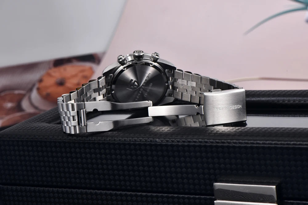 PAGANI DESIGN PD-1813 Orologio al Quarzo da Uomo, Cronografo, Vetro Zaffiro, Impermeabile 10 Bar