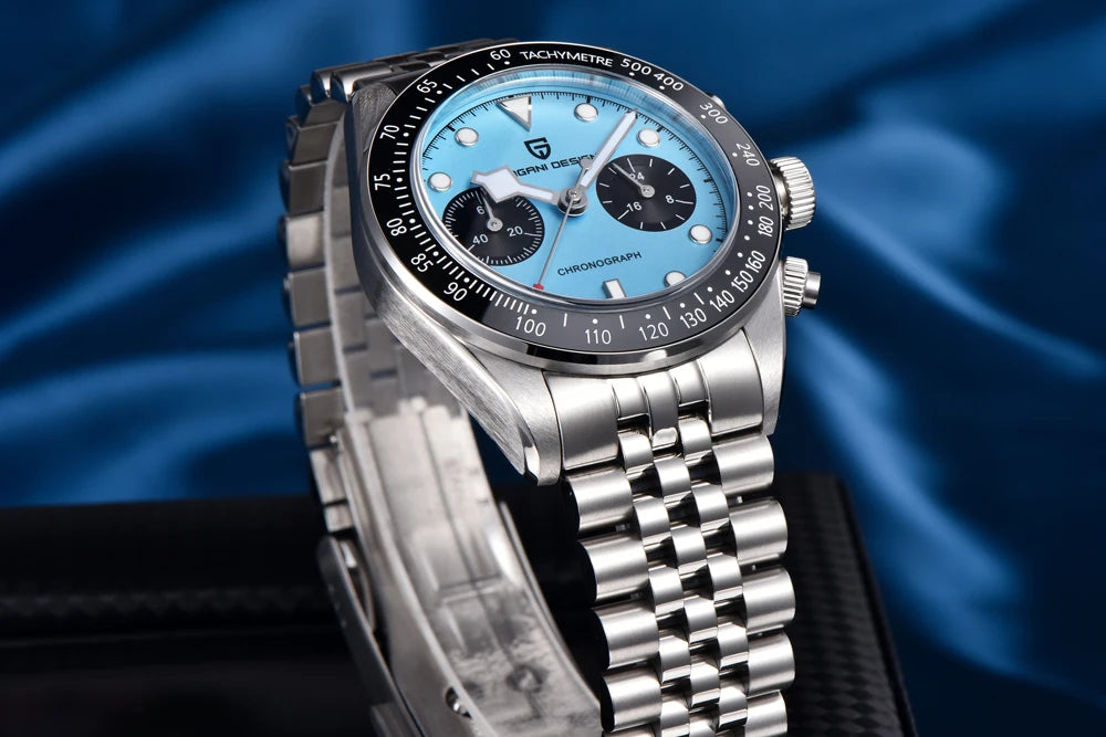 PAGANI DESIGN Orologio da polso al quarzo cronografo uomo, modello Panda, vetro zaffiro, impermeabile 10 bar