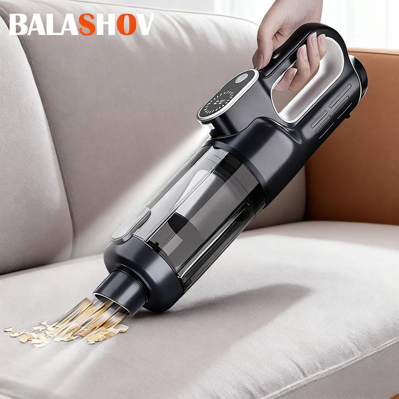 Brushless Cordless Handheld Vacuum Cleaner, High Suction, for Home and Car, Mini, Rechargeable, with LED for Car Cleaning.