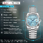 PAGANI DESIGN Orologio Automatico Uomo DD36 Quadrante Meteorite Bianco Acciaio Inossidabile