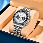 Nuovi orologi da uomo Panda DESIGN, orologio al quarzo di lusso Panda, cronografo sportivo da uomo, cronografo con vetro zaffiro, lenti AR, ceramica, leggero, impermeabile, in acciaio inossidabile, orologio da uomo, idea rega