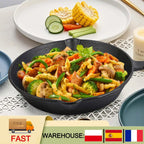 Set di 4 Padelle in Ghisa Non Rivestite con Manico Ergonomico, Distribuzione Uniforme del Calore, Padelle in Ferro Multiuso per Cucina Domestica e Barbecue all'Aperto