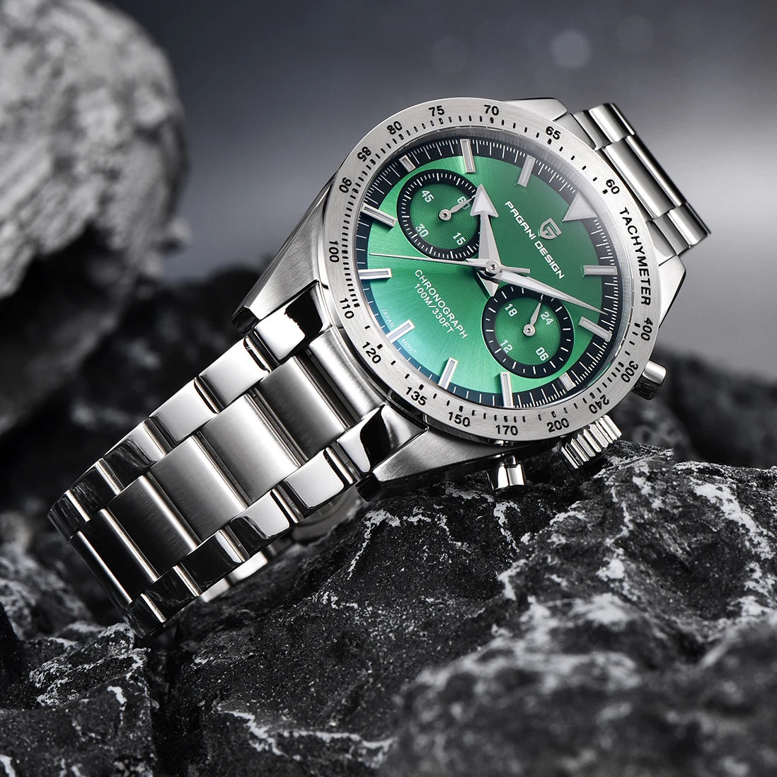 Orologio da Uomo Retrò PAGANI DESIGN 2026, Orologio al Quarzo con Display Lunare, Nuovo Orologio Sportivo Cronografo AR Sapphire VK64, Spedizione Locale