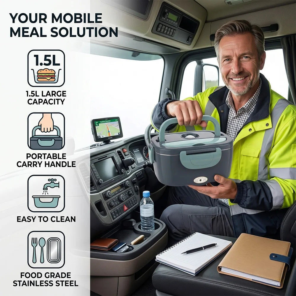 12V/24V Elektrischer Speisenwärmer, tragbar, Reisewärmer, Auto-Netzteil DE