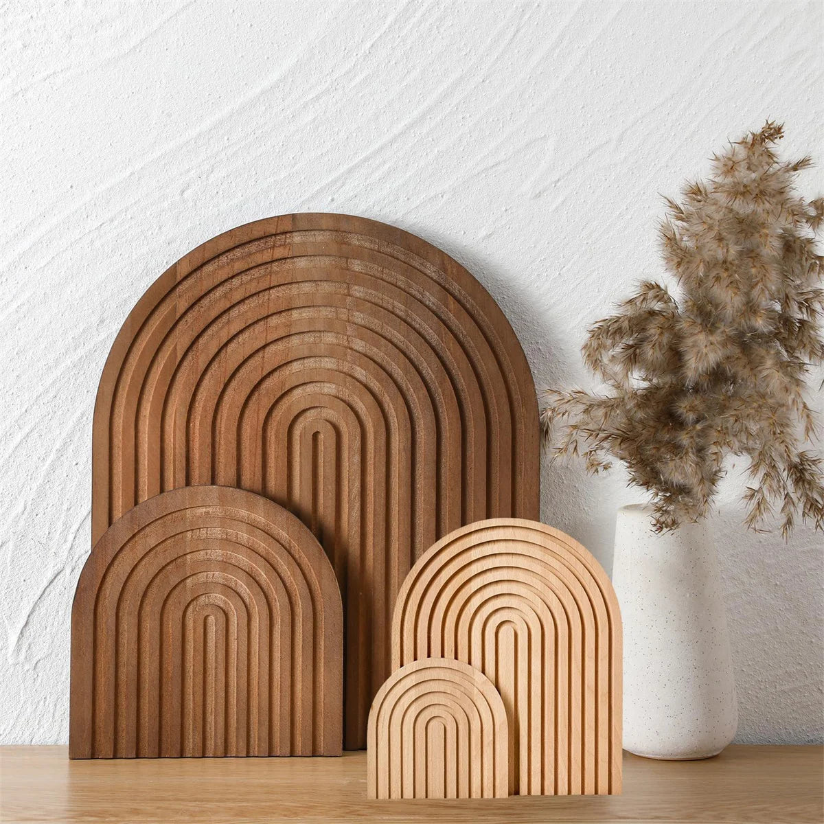 Geschwungenes Schneidebrett aus Holz, dekoratives Schneidebrett im Boho-Stil, Heimdekoration für Küche, Esszimmer, Wohnzimmer