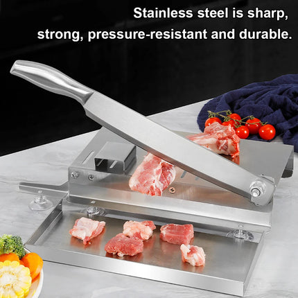Kitchen Manual Frozen Meat Slicer, Stainless Steel Bone Chopper, Meat Slicer for Lamb, Chicken, Duck, Fish
