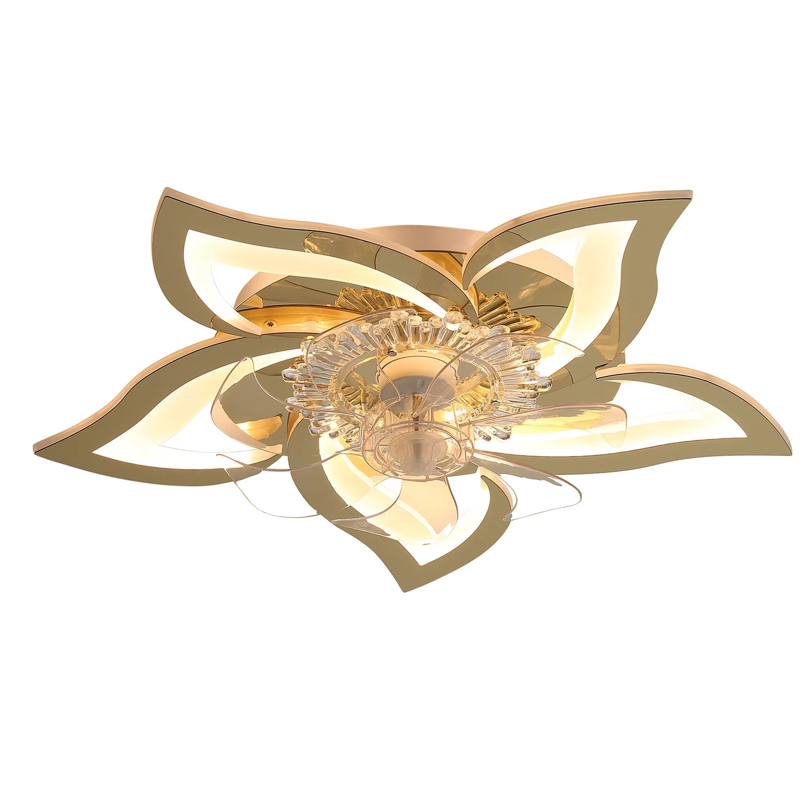 Ventilatore da soffitto a LED con luce, dimmerabile, controllo tramite app, 6 velocità, timer, 3000K-6500K