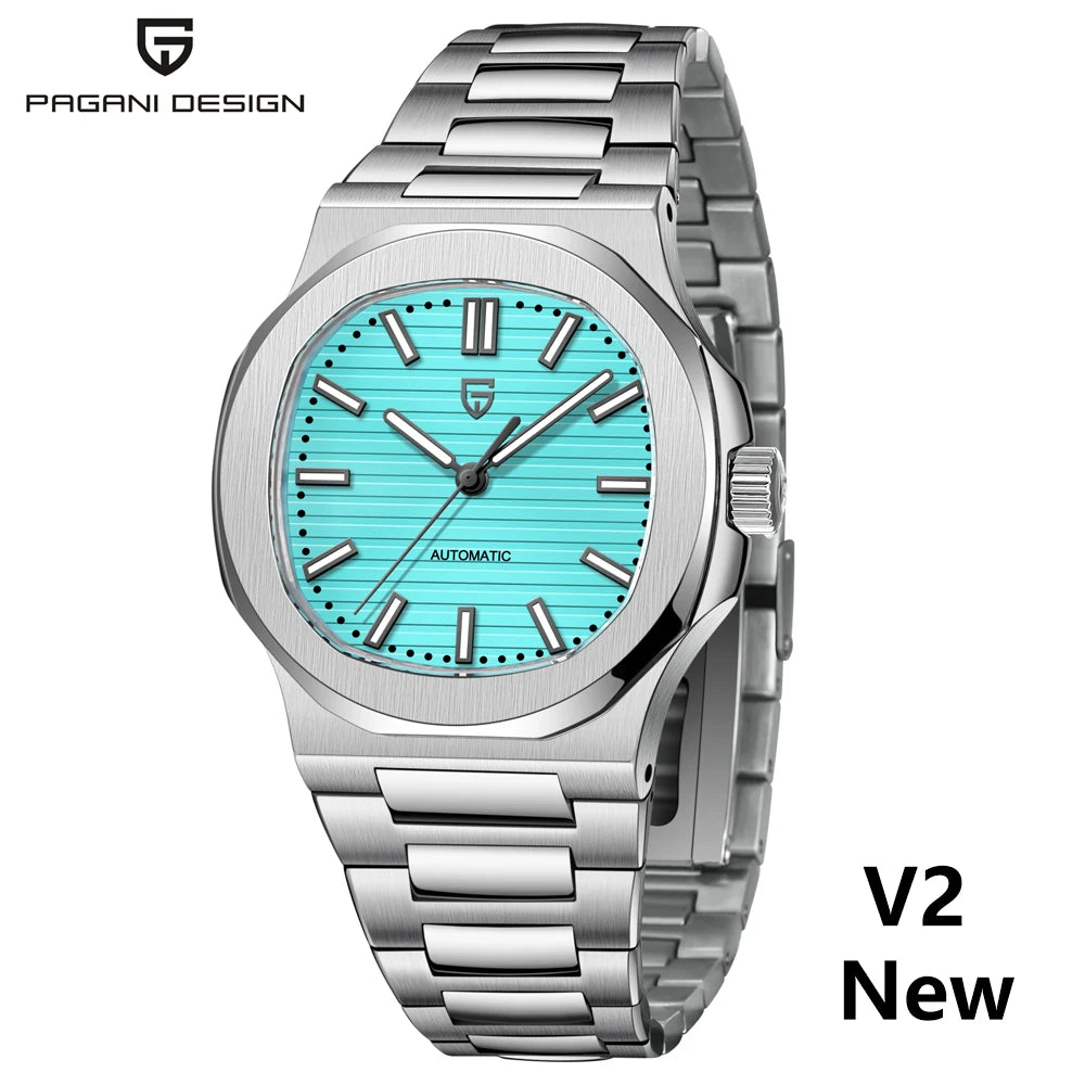 PAGANI DESIGN 2026 Neue Herren Luxus-Automatikuhr, mechanische Armbanduhr aus Edelstahl mit Saphirglas, 40MM Tonneau-Zifferblatt