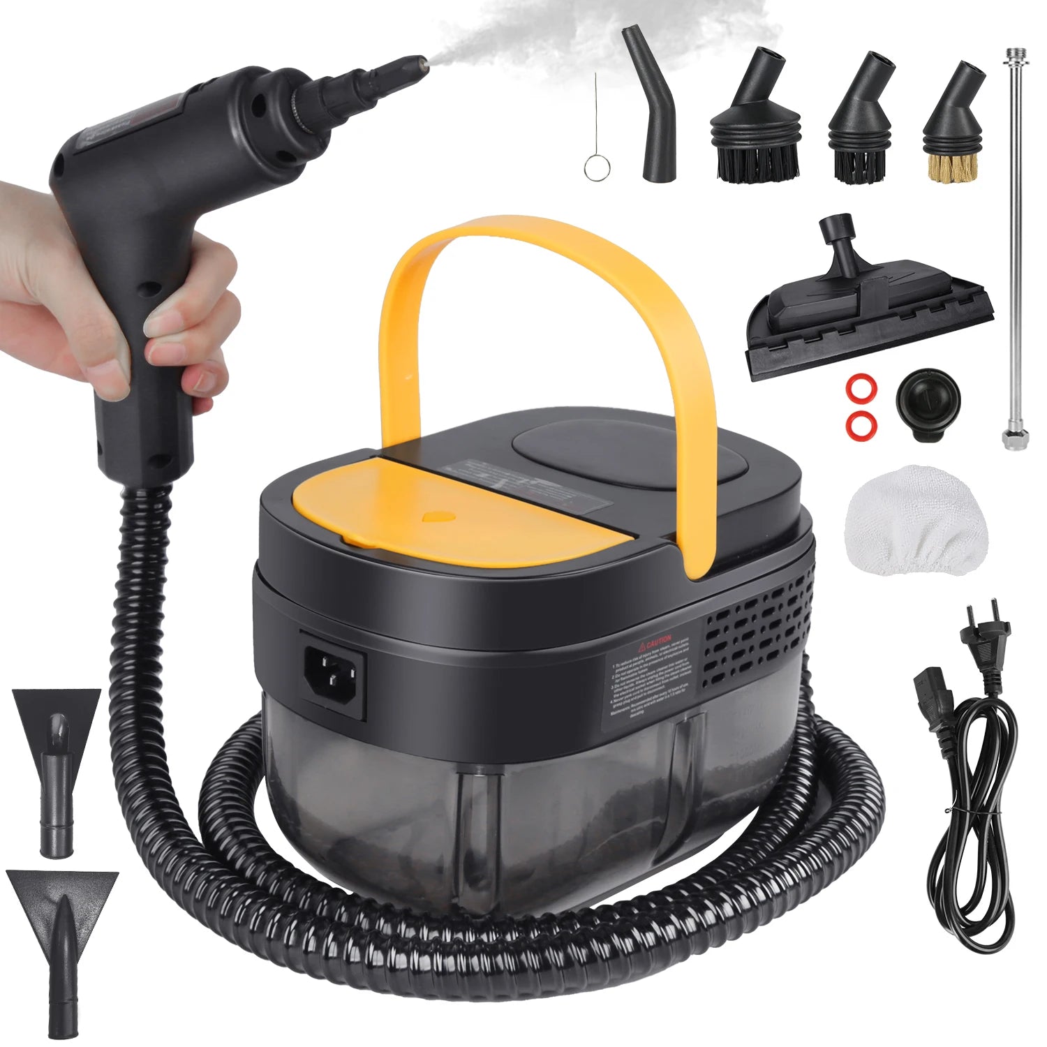 2500W Dampfreiniger, Dampfgerät für Haus und Auto, Tragbarer Dampfreiniger mit 3 einstellbaren Dampfstufen und Zubehör