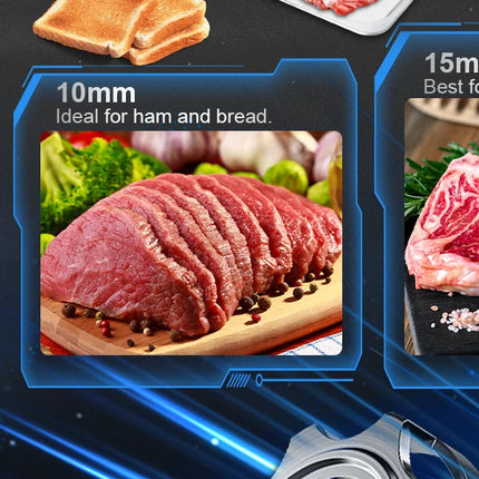 Meat Slicer with Quiet DC Motor, 200W Electric Slicer, Dual 7.5'' Stainless Steel Blades, Adjustable Thickness 0-15mm