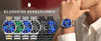 SAPPHERO Orologio da Polso Quarzo Uomo Acciaio Inossidabile Impermeabile 50M Cronografo
