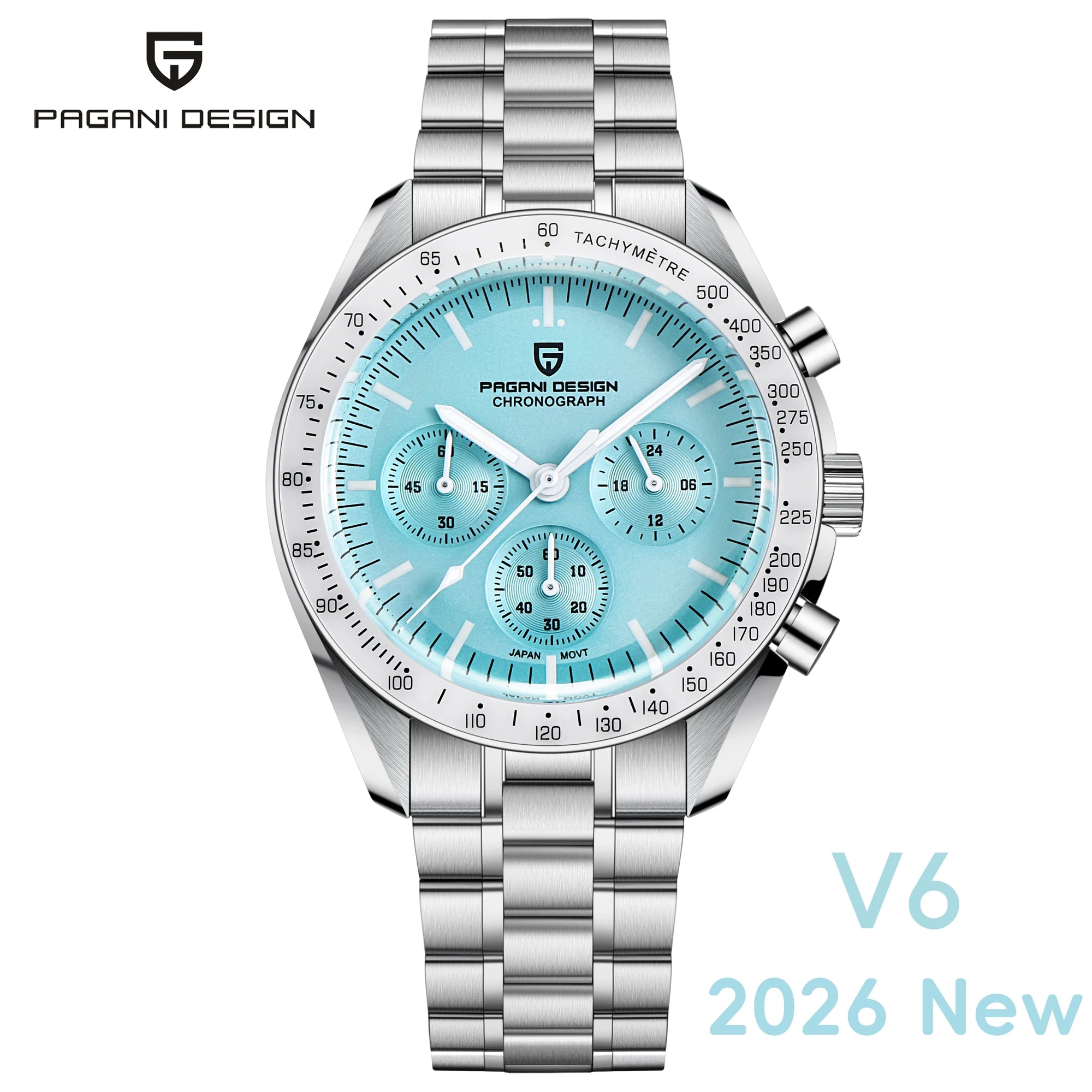 PAGANI DESIGN Orologio da Polso al Quarzo PD-1701-EU Cronografo VK63 Cassa Acciaio Inox Vetro Zaffiro 42mm