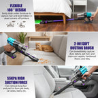 Blossom V20 Akku-Staubsauger, bürstenloser 600W Motor, 55KPA starke Saugkraft, 3-Gang-Einstellung, Voll-Touchscreen, 1,8L großer Staubbehälter, 8-Zellen-Akku, 60 Minuten Laufzeit, Bürste für