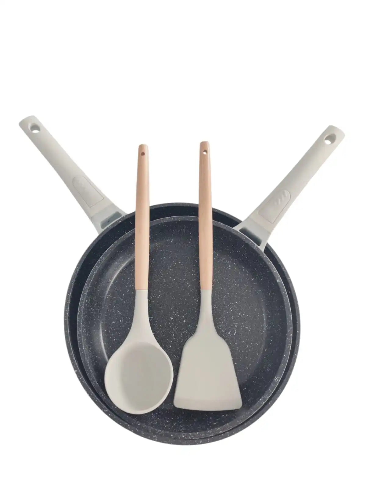 TOPF-SET - PFANNEN-SET - 12 TEILE - GRÖSSEN 20/24/28/24/28CM + 4 TEILE - GEEIGNET FÜR ALLE HERDARTEN - FÜR INDUKTION GEEIGNET - SPÜLMASCHINENFEST - ANTIHAFTBESCHICHTET - GUSSALUMINIUM - OFENFEST - ROYA