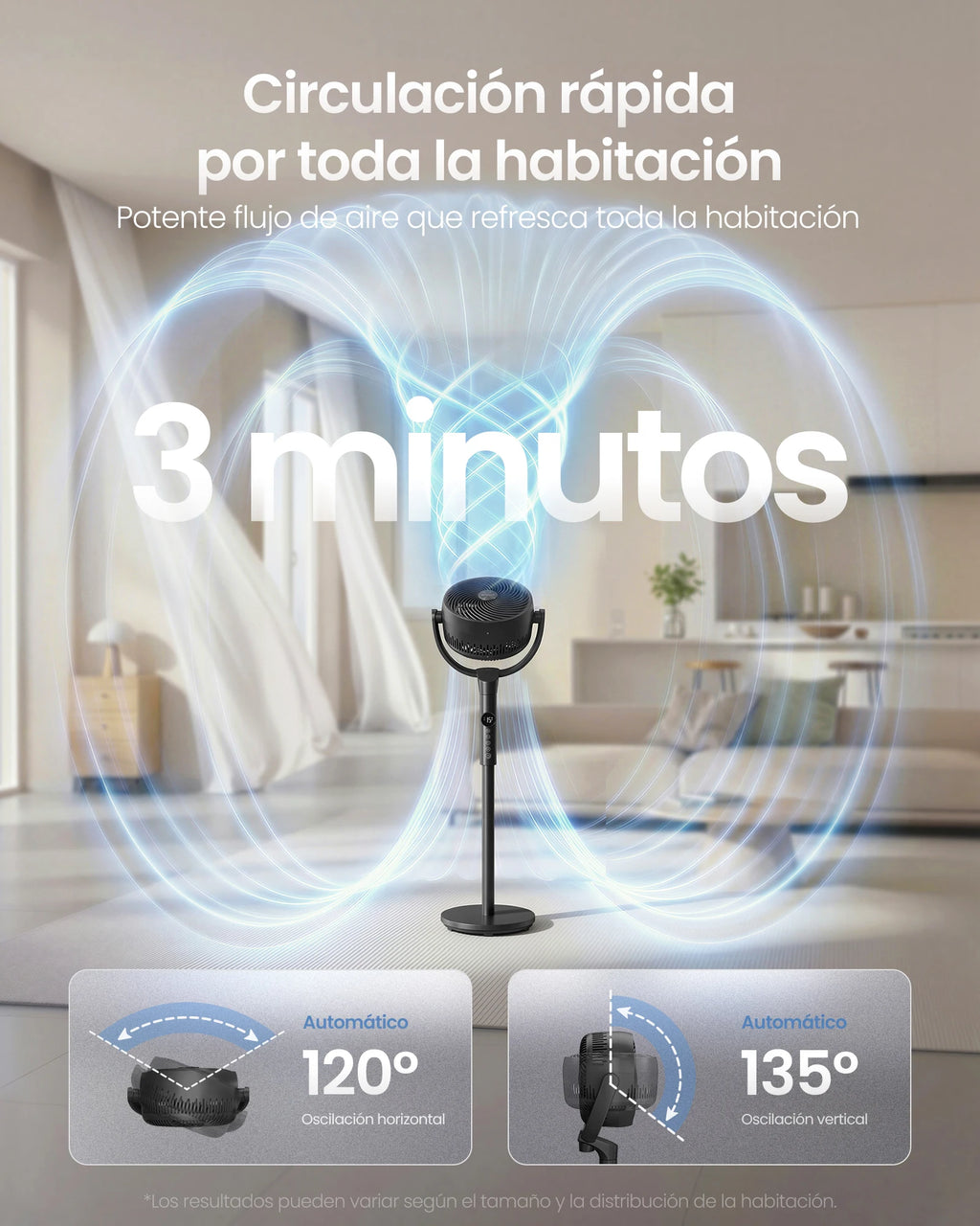 Ventilatore a Piantana SONGMICS, Ventilatore Silenzioso 20 dB, Telecomando, Camera da Letto, Oscillazione 120°+135°, 15 Velocità, Timer 15 Ore, 3 Modalità, Altezza Regolabile, Nero Inchiostro/Bianco Nuvola