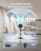 Ventilatore a Piantana SONGMICS, Ventilatore Silenzioso 20 dB, Telecomando, Camera da Letto, Oscillazione 120°+135°, 15 Velocità, Timer 15 Ore, 3 Modalità, Altezza Regolabile, Nero Inchiostro/Bianco Nuvola
