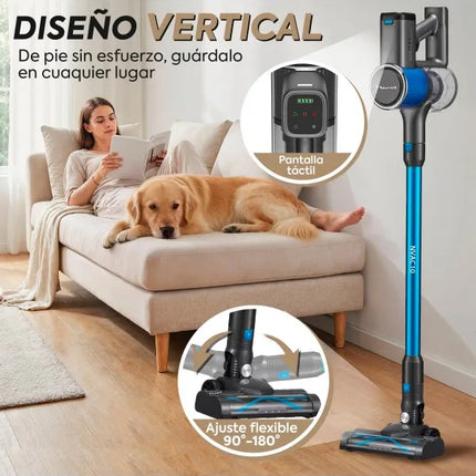 NARVI Cordless Vacuum Cleaner with 250W motor, rechargeable and removable battery, LED light for dust detection, 100 AW suction, HEPA filter and anti-tangle motorized brush. Ref. AC 10